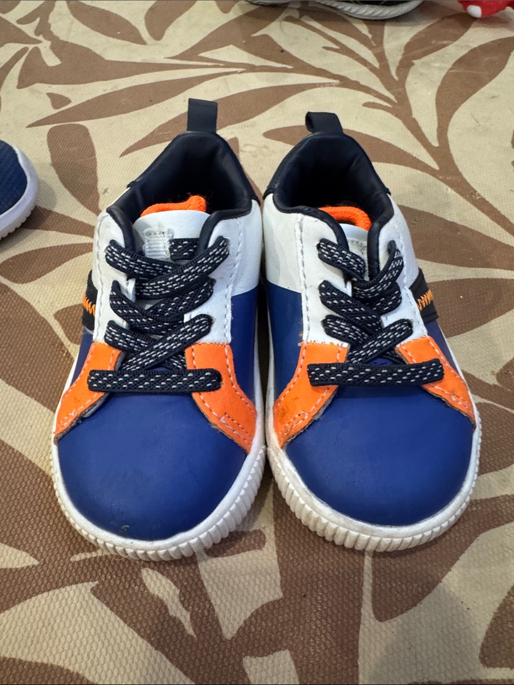 Carter's Navy White & Orange Toddler Athletic Sneakers
